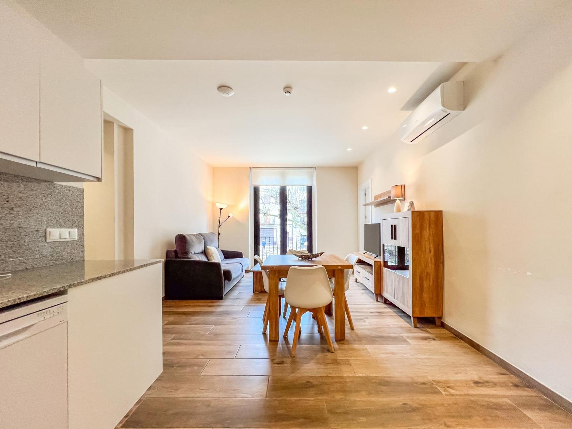 Besalú 11 Moderno apartamento con AC en la plaza Bagian luar foto